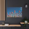 A Low-Angle Shot of a Field of Red Tulips Standard Canvas