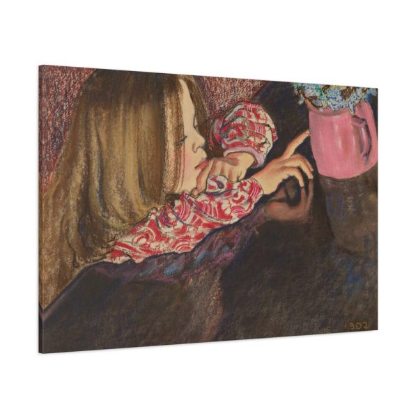 91638-725.jpg Girl With a Vase of Flowers by Stanislaw Wyspianski Standard Canvas