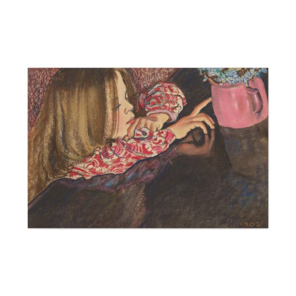91638-726.jpg Girl With a Vase of Flowers by Stanislaw Wyspianski Standard Canvas