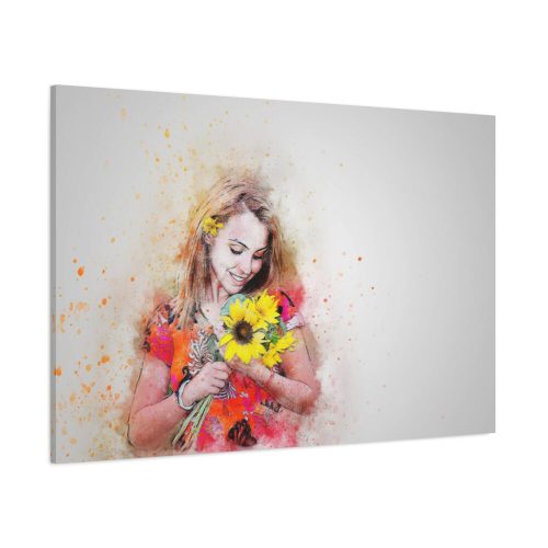 91638-745.jpg Woman with Sunflower Standard Canvas