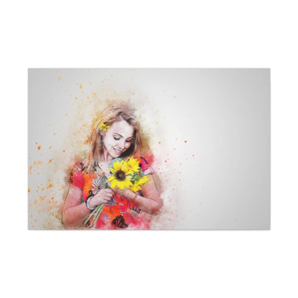 91638-746.jpg Woman with Sunflower Standard Canvas