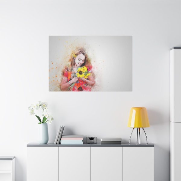 91638-747.jpg Woman with Sunflower Standard Canvas