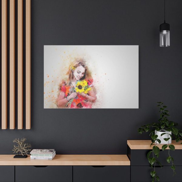91638-748.jpg Woman with Sunflower Standard Canvas