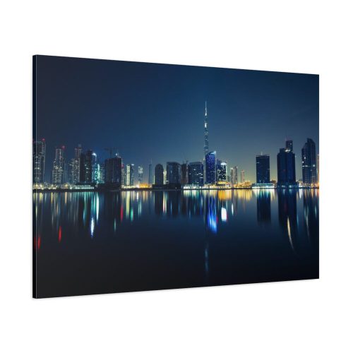 Dubai Skyline During Night Time Standard Canvas