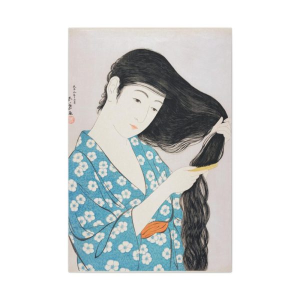 91655-106.jpg Woman Combing Her Hair Standard Canvas