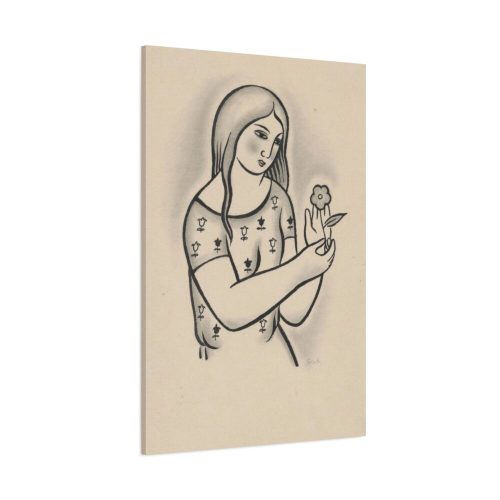 Girl With a Flower by Mikuláš Galanda Standard Canvas