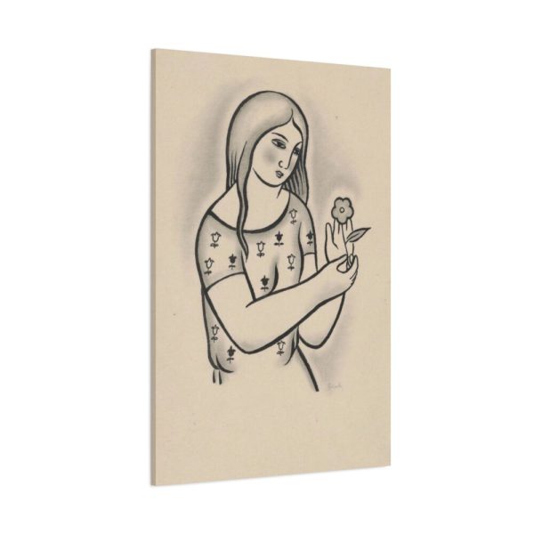 Girl With a Flower by Mikuláš Galanda Standard Canvas