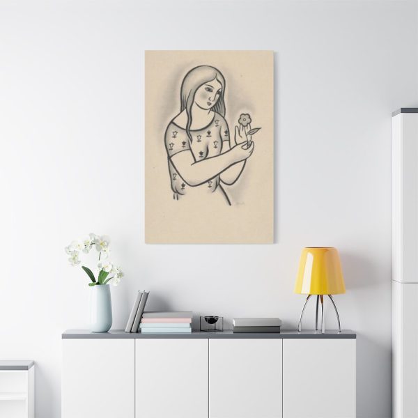 Girl With a Flower by Mikuláš Galanda Standard Canvas