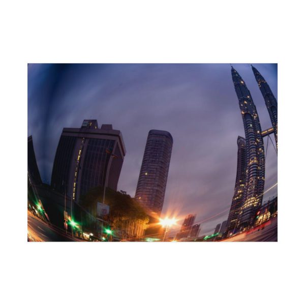 92368-15.jpg Photo Effect City Skyscrapers Lighting Ball Poster