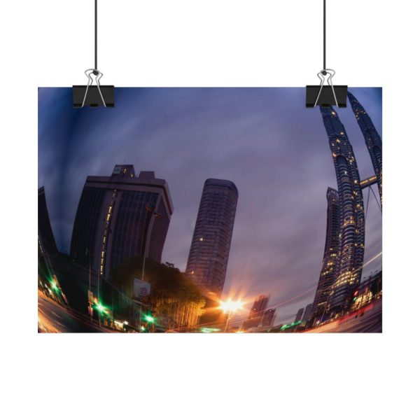 92368-16.jpg Photo Effect City Skyscrapers Lighting Ball Poster