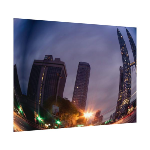 92368-17.jpg Photo Effect City Skyscrapers Lighting Ball Poster