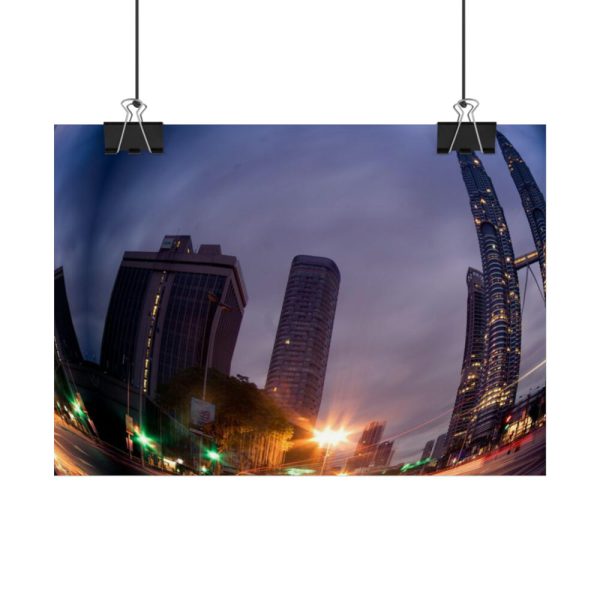 92369-16.jpg Photo Effect City Skyscrapers Lighting Ball Poster