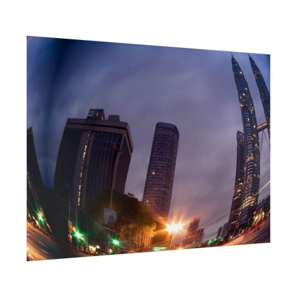 92369-17.jpg Photo Effect City Skyscrapers Lighting Ball Poster