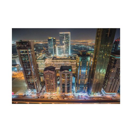 92408-125.jpg Dubai Skyscrapers at Night Poster
