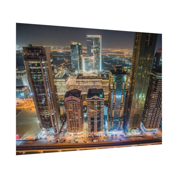 92408-127.jpg Dubai Skyscrapers at Night Poster