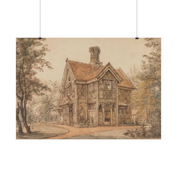 A Lodge at Cassiobury by William Henry Hunt Poster