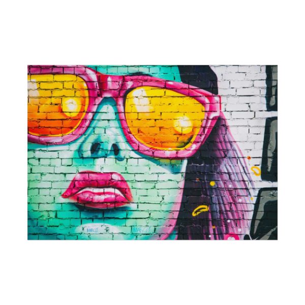 92408-270.jpg Brick Wall With Woman's Face Poster