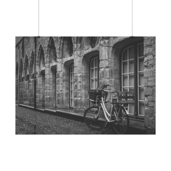 92408-281.jpg Black and White Shot of Bike Poster