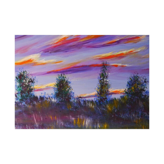 Artistically Landscape of Sunset and Clouds Poster - Image 1