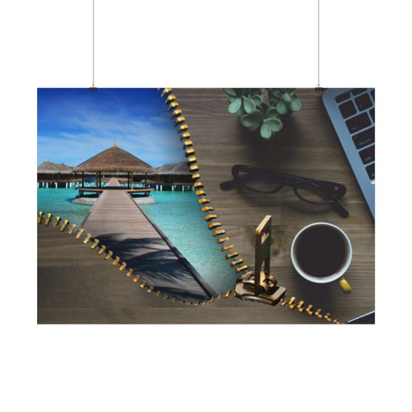 92408-41.jpg Office Work vs Sea and Beach Poster