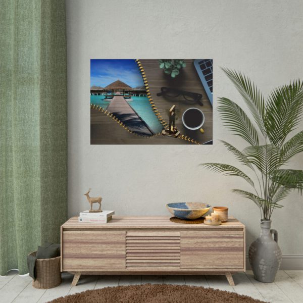 92408-43.jpg Office Work vs Sea and Beach Poster