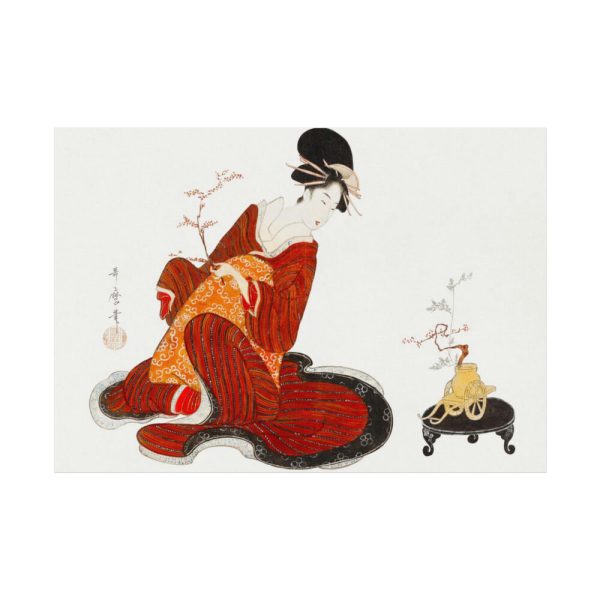 92408-450.jpg Japanese Woman Making a Flower Arrangement Poster