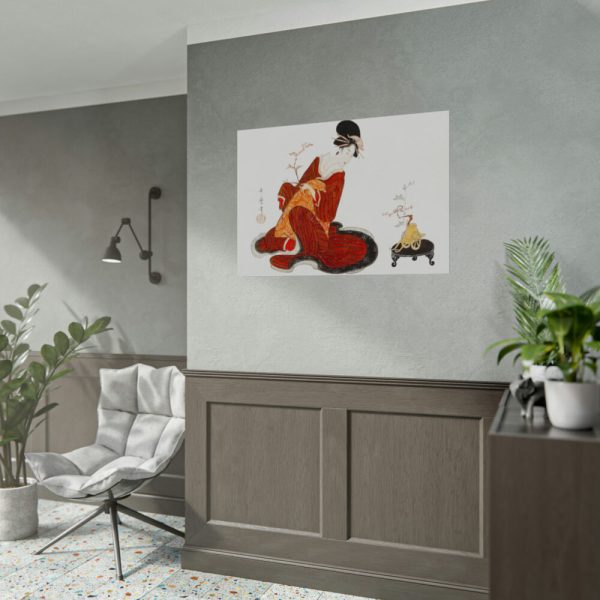 92408-454.jpg Japanese Woman Making a Flower Arrangement Poster