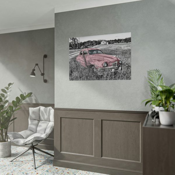 Pink Oldtimer Car Poster