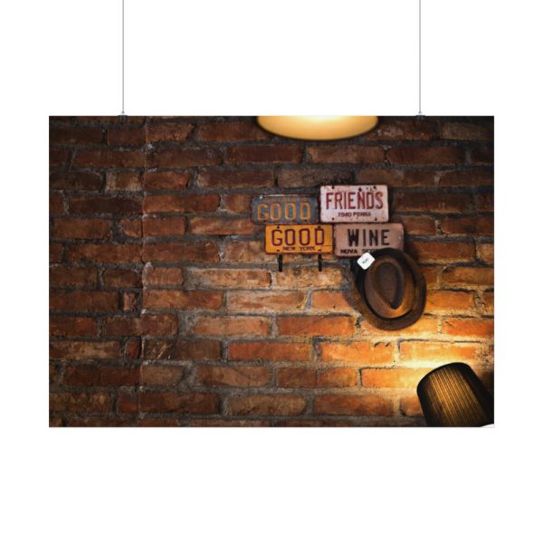 92408-666.jpg Brick Wall with Plate Poster
