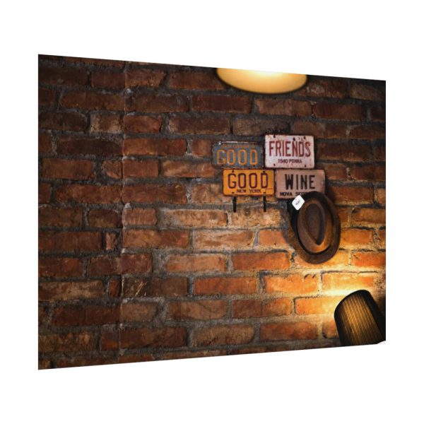 92408-667.jpg Brick Wall with Plate Poster