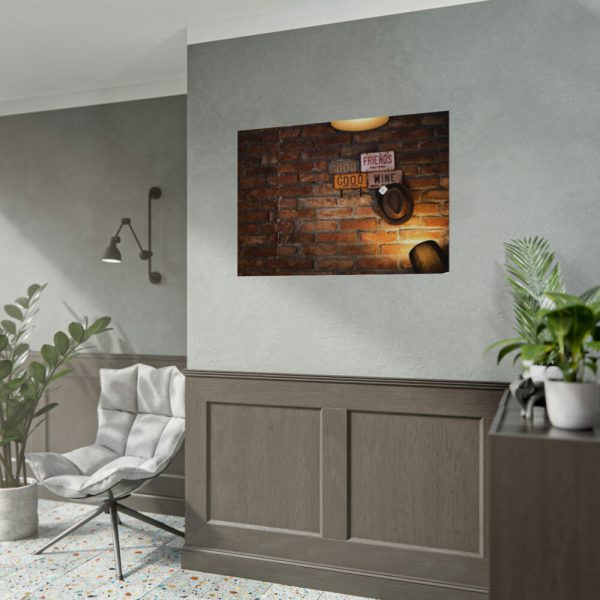 92408-669.jpg Brick Wall with Plate Poster