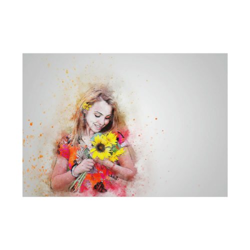 92408-755.jpg Woman with Sunflower Poster