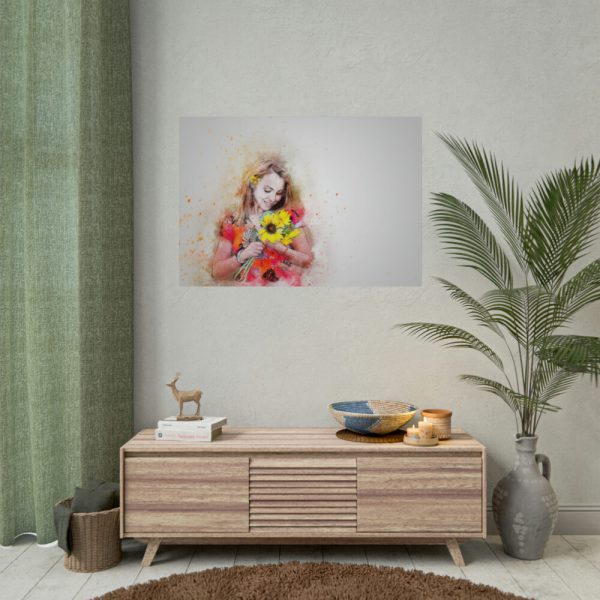 92408-758.jpg Woman with Sunflower Poster