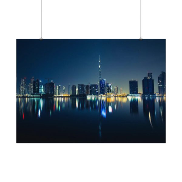 92408-91.jpg Dubai Skyline During Night Time Poster