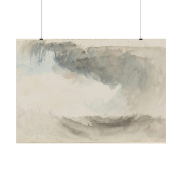 Clouds, Rain and Waves With Washes of Grey and Blue Poster