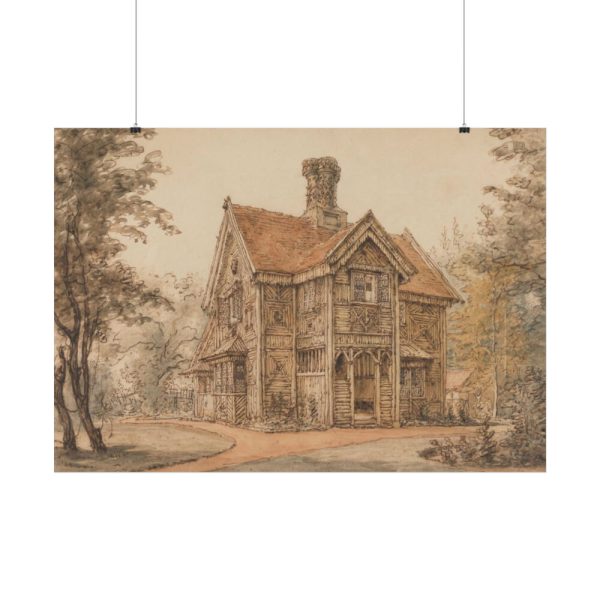A Lodge at Cassiobury by William Henry Hunt Poster