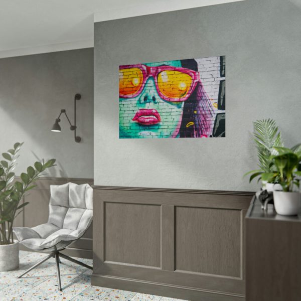92409-274.jpg Brick Wall With Woman's Face Poster