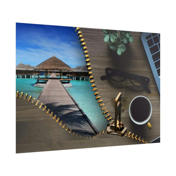 92409-42.jpg Office Work vs Sea and Beach Poster