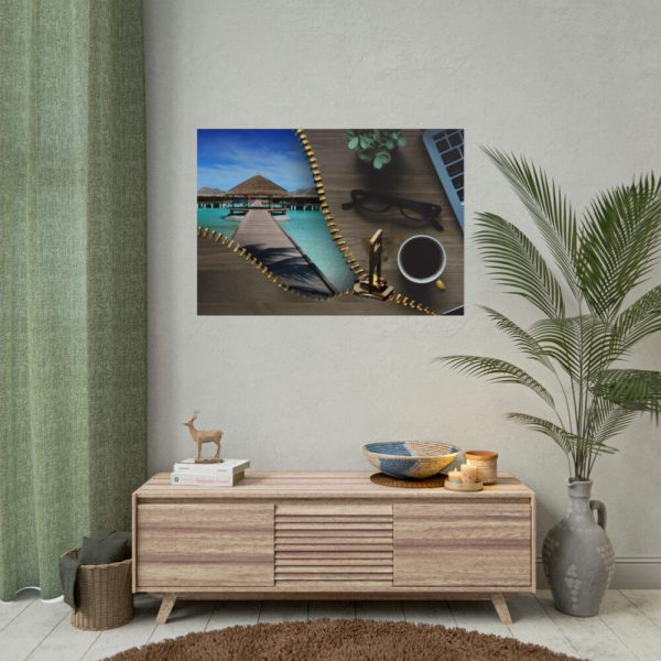 92409-43.jpg Office Work vs Sea and Beach Poster