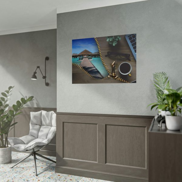 92409-44.jpg Office Work vs Sea and Beach Poster