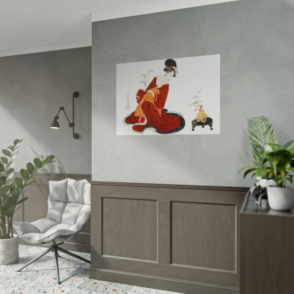 92409-454.jpg Japanese Woman Making a Flower Arrangement Poster