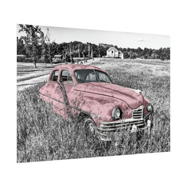 Pink Oldtimer Car Poster