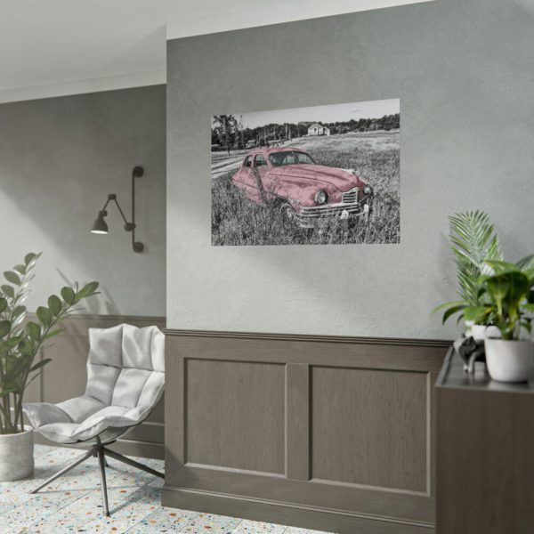 Pink Oldtimer Car Poster