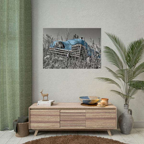 Blue Oldtimer Car Poster