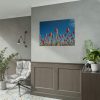 92409-624.jpg A Low-Angle Shot of a Field of Red Tulips Poster