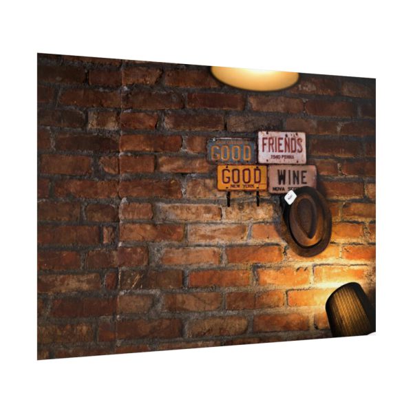 92409-667.jpg Brick Wall with Plate Poster