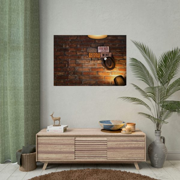 92409-668.jpg Brick Wall with Plate Poster