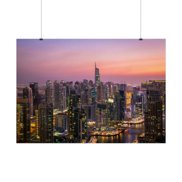 92409-86.jpg View of City Lit Up at Night Poster