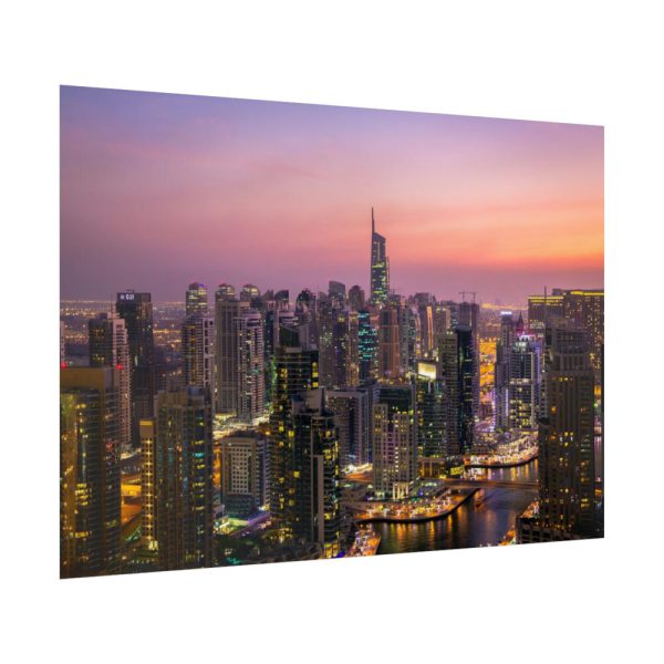 92409-87.jpg View of City Lit Up at Night Poster