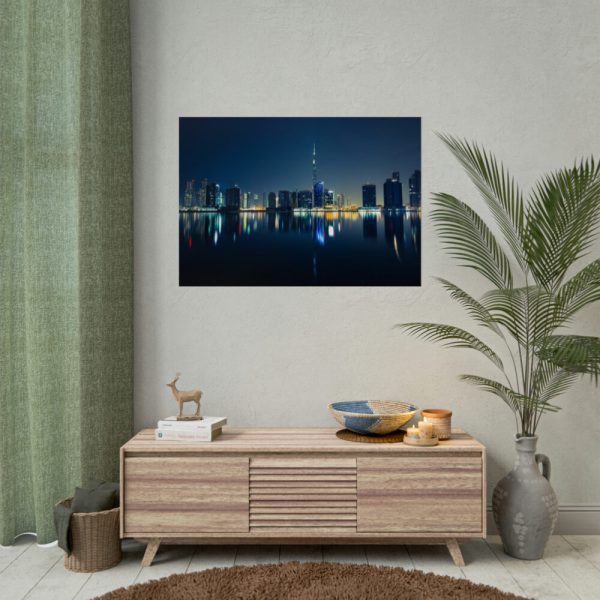 92409-93.jpg Dubai Skyline During Night Time Poster